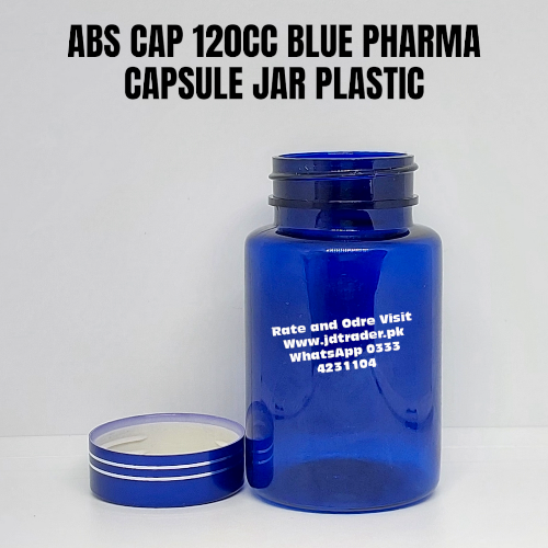 ABS CAP BLUE 120CC PHARMA JAR PLASTIC