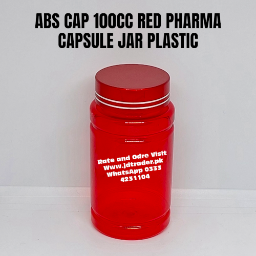 ABS CAP RED 100CC PHARMA JAR PLASTIC