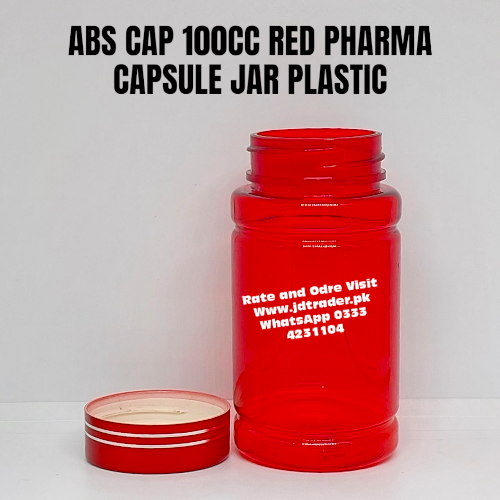 ABS CAP RED 100CC PHARMA JAR PLASTIC