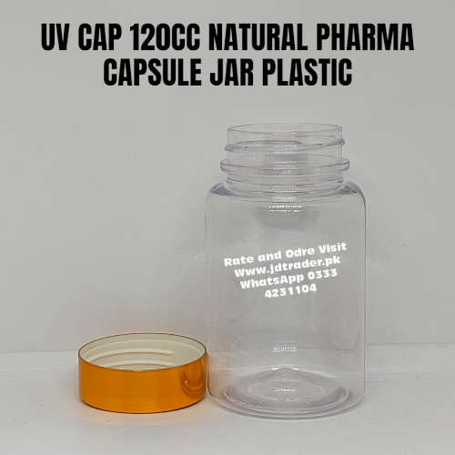 UV CAP NATURAL 120CC PHARMA JAR PLASTIC