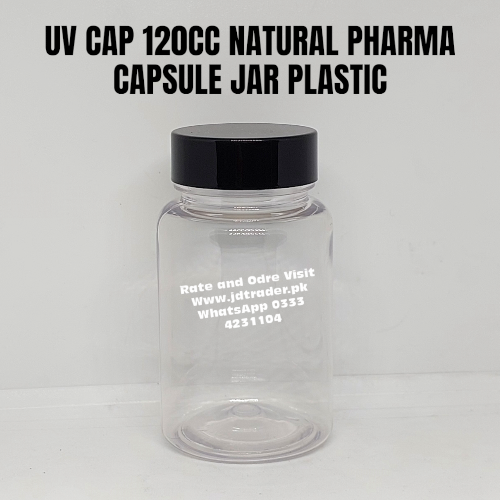 UV CAP NATURAL 120CC PHARMA JAR PLASTIC