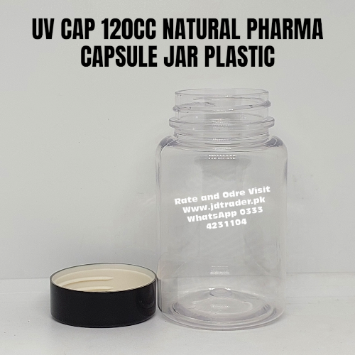 UV CAP NATURAL 120CC PHARMA JAR PLASTIC