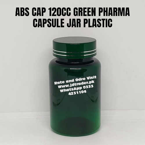 ABS CAP GREEN 120CC PHARMA JAR PLASTIC