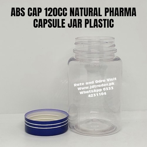 ABS CAP NATURAL 120CC PHARMA JAR PLASTIC