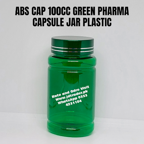 ABS CAP GREEN 100CC PHARMA JAR PLASTIC