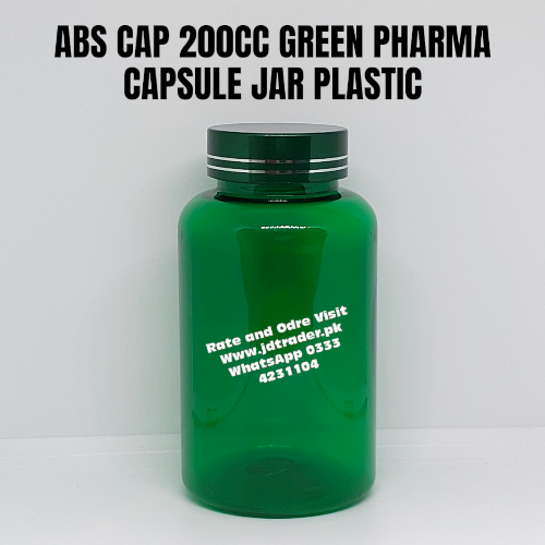 ABS CAP GREEN 200CC PHARMA JAR PLASTIC