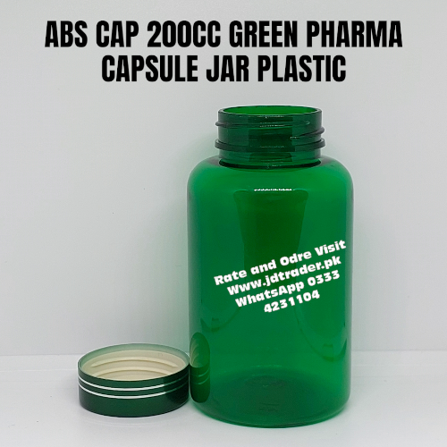 ABS CAP GREEN 200CC PHARMA JAR PLASTIC