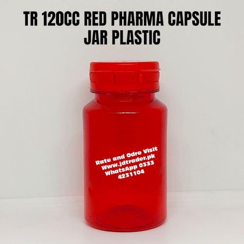TR 120CC RED PHARMA CAPSULE JAR PLASTIC
