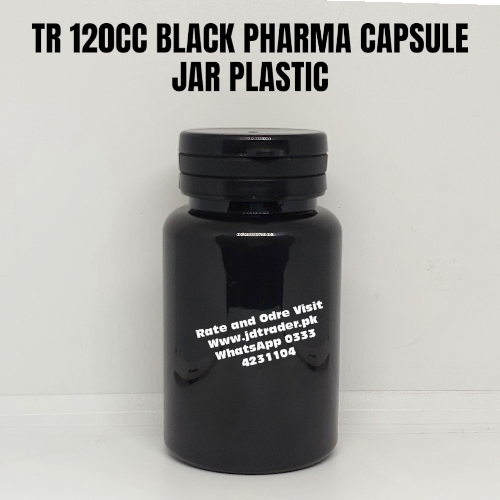 TR 120CC BLACK PHARMA CAPSULE JAR PLASTIC