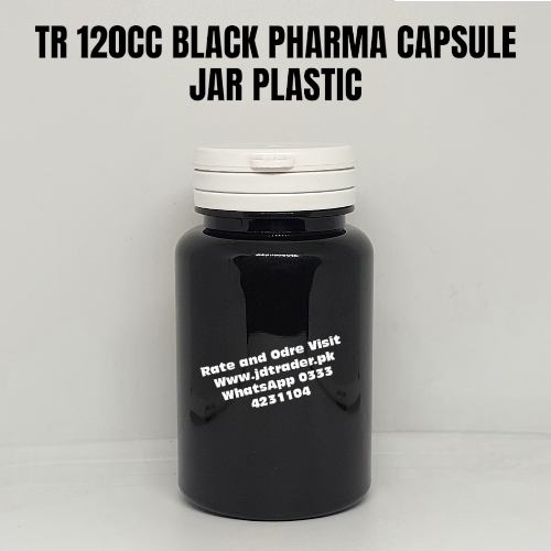 TR 120CC BLACK PHARMA CAPSULE JAR PLASTIC