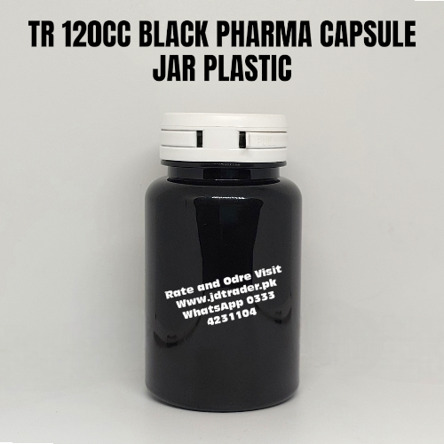 TR 120CC BLACK PHARMA CAPSULE JAR PLASTIC