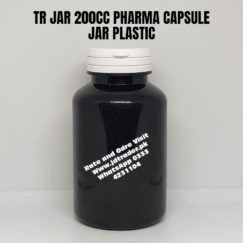 TR 200CC BLACK PHARMA CAPSULE JAR PLASTIC