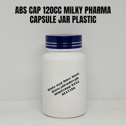 ABS CAP MILKY 120CC PHARMA JAR PLASTIC