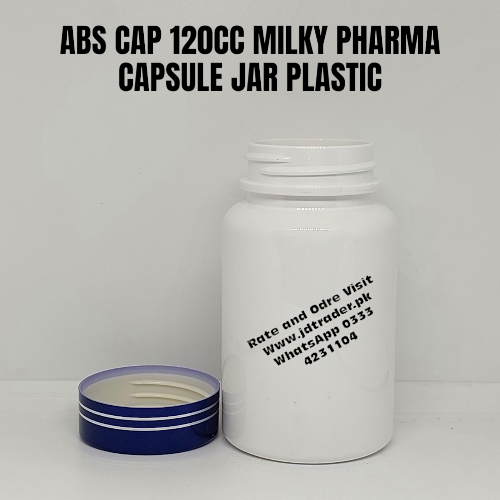 ABS CAP MILKY 120CC PHARMA JAR PLASTIC