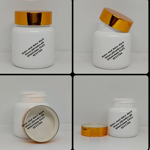 UV CAP MILKY 60CC PHARMA JAR PLASTIC HTC09