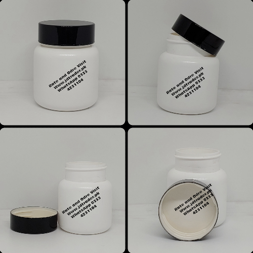 UV CAP MILKY 60CC PHARMA JAR PLASTIC HTC09