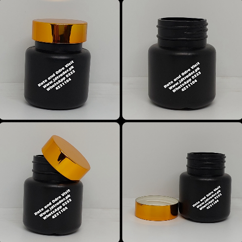 UV CAP BLACK 60CC PHARMA CAPSULE JAR PLASTIC HTC09