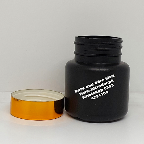 UV CAP BLACK 60CC PHARMA CAPSULE JAR PLASTIC HTC09