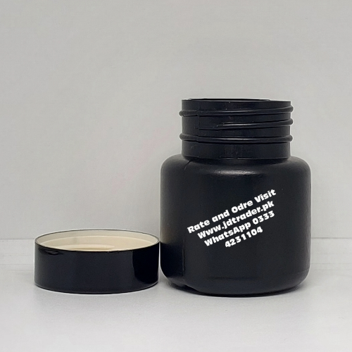 UV CAP BLACK 60CC PHARMA CAPSULE JAR PLASTIC HTC09