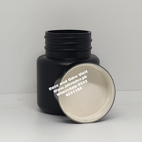 UV CAP BLACK 60CC PHARMA CAPSULE JAR PLASTIC HTC09