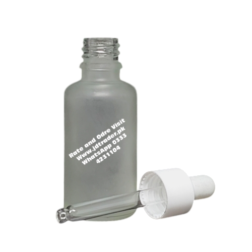 30ML FROSTED GLASS SERUM BOTTLE WHITE CAP