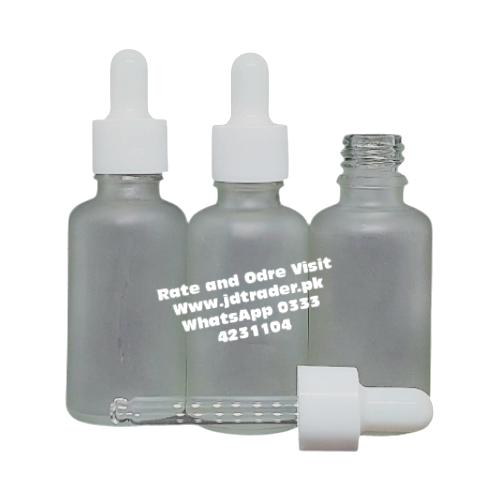 30ML FROSTED GLASS SERUM BOTTLE WHITE CAP