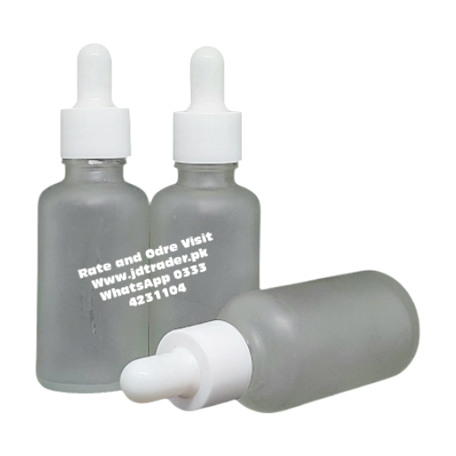 30ML FROSTED GLASS SERUM BOTTLE WHITE CAP