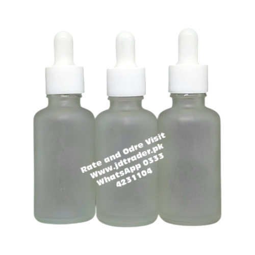 30ML FROSTED GLASS SERUM BOTTLE WHITE CAP