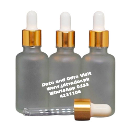 30ML FROSTED GLASS SERUM BOTTLE GOLDEN CAP
