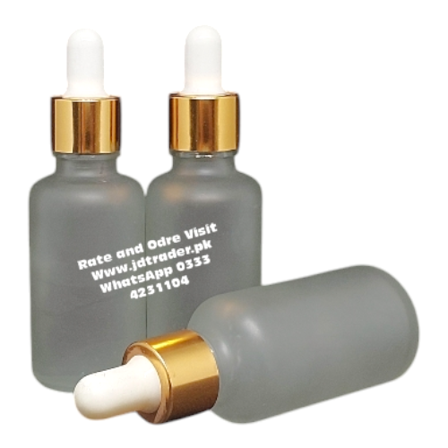 30ML FROSTED GLASS SERUM BOTTLE GOLDEN CAP