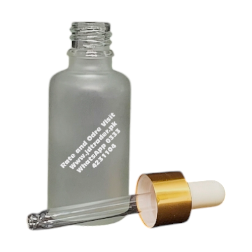30ML FROSTED GLASS SERUM BOTTLE GOLDEN CAP