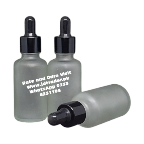 30ML FROSTED GLASS SERUM BOTTLE BLACK CAP