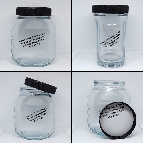 1000GM GLASS JAR BLACK CAP
