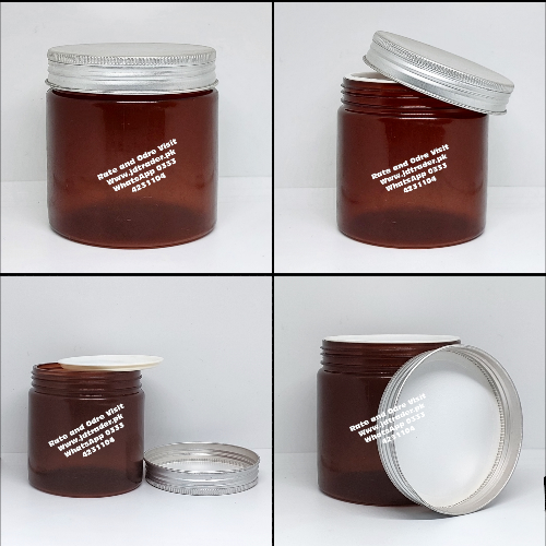 250GM AMBER JAR PP RENDOM ALUMINIUM CAP