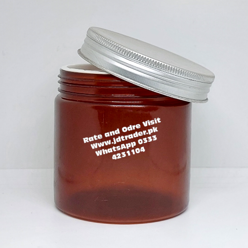 250GM AMBER JAR PP RENDOM ALUMINIUM CAP