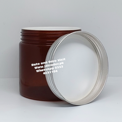 250GM AMBER JAR PP RENDOM ALUMINIUM CAP