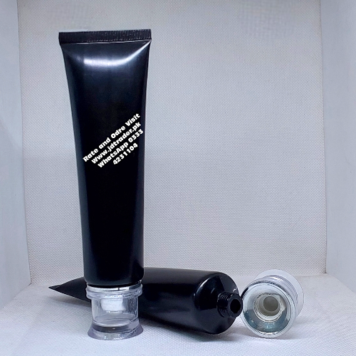 100ML BLACK TUBE WITH SILVER FANCY CAP