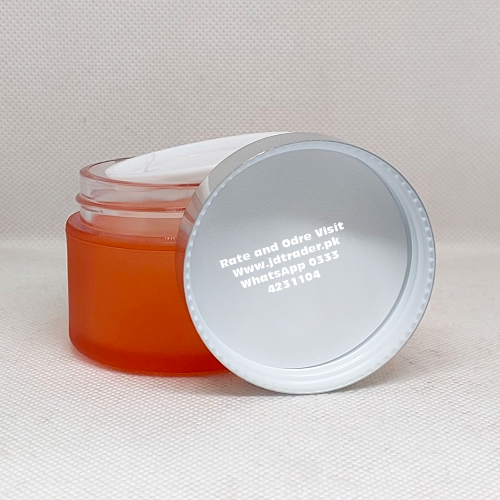 50GM ORANGE FROSTED ACRYLIC JAR PLASTIC SILVER CAP