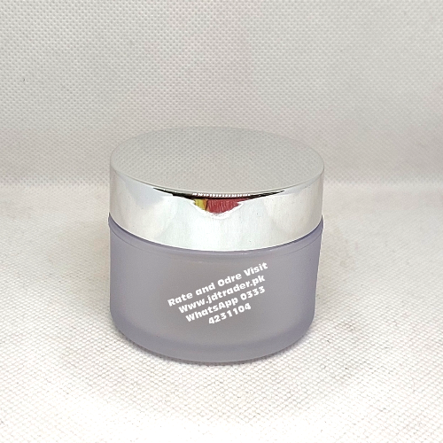 50GM FROSTED ACRYLIC JAR PLASTIC SILVER CAP