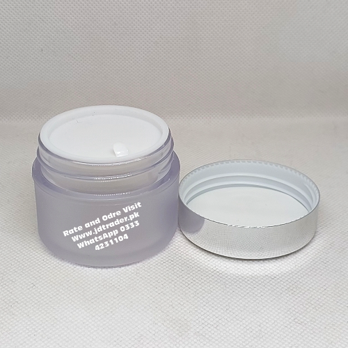 50GM FROSTED ACRYLIC JAR PLASTIC SILVER CAP