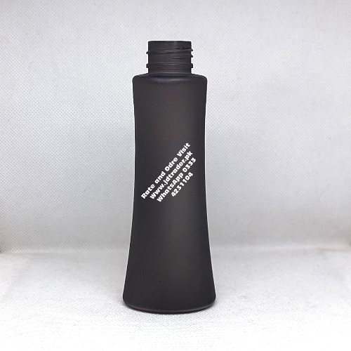 SILVER PRESS CAP 120ML FROSTED BLACK PLASTIC BOTTLE