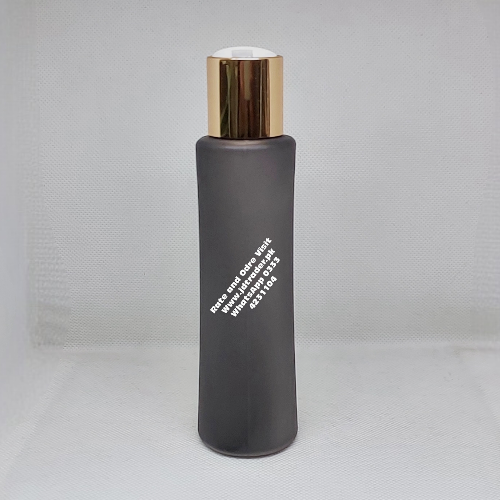 GOLDEN PRESS CAP 120ML FROSTED BLACK PLASTIC BOTTLE