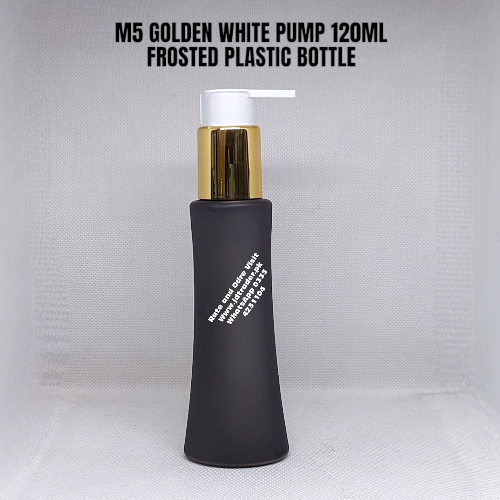M5 GOLDEN WHITE PUMP 120ML BLACK FROSTED PLASTIC BOTTLE