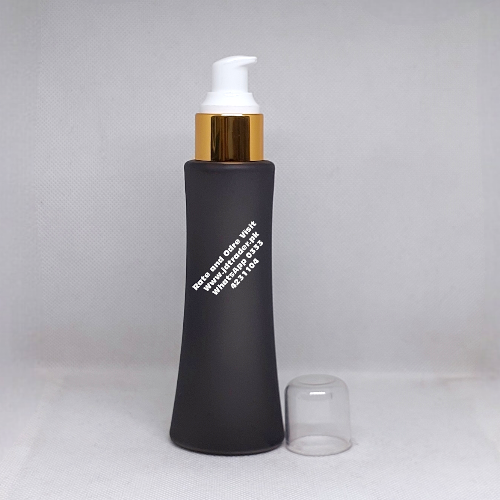 M1 GOLDEN WHITE PUMP BLACK FROSTED PLASTIC BOTTLE