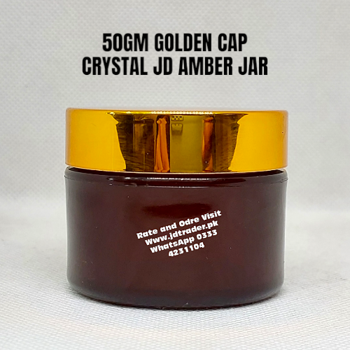 50GM GOLDEN CAP CRYSTAL JD AMBER JAR