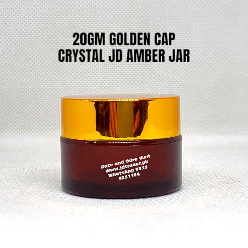 20GM GOLDEN CAP CRYSTAL JD AMBER JAR
