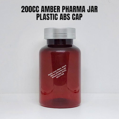 ABS CAP AMBAR 200CC PHARMA JAR PLASTIC