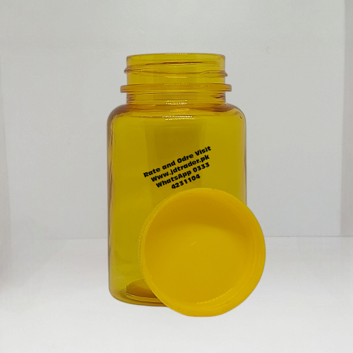 SIMPLE CAP YELLOW 120CC PHARMA JAR PLASTIC