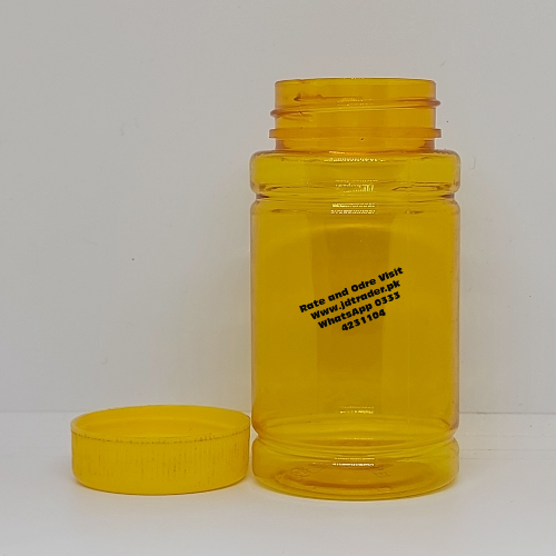 SIMPLE CAP YELLOW 100CC PHARMA JAR PLASTIC