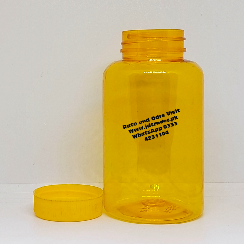 SIMPLE CAP YELLOW 200CC PHARMA JAR PLASTIC